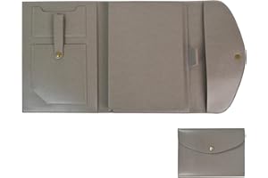 Baiyouli Teczka konferencyjna w formacie A5, skórzana koperta, wodoszczelna teczka na dokumenty, z poliuretanu, trójstronna, format A5, papier, papier listowy, organizer, teczka do pisania, notatnik