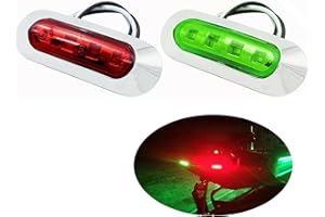 Krtopo 2Pcs Boat Navigation Light LED Boat Light 12V-24V Safety Light Warning Signal Light for Boats Kayak Yacht Marine Pontoon (Red Green)