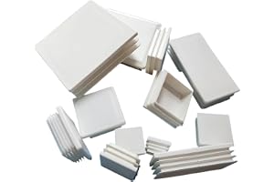 Ändskydd i plast, Vit plast rektangel blankning ändlock Rör och rör Flera storlekar 2st eller 10st(10pcs,20x40mm)