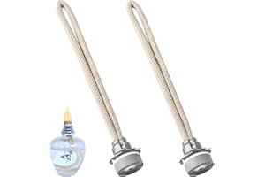 WFPPSK 2 Stoppino Lampada Catalitica, Stoppino per Lampada ad Olio Sostituzione di Fragranza 18mm Sicuro Durevole Profumato per Aromaterapia Diffusore Catalitico Bruciatore (Argento)