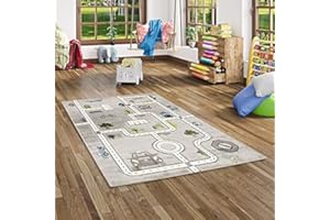 Pergamon Kinder Teppich Maui Kids Straßen Grau in 5 Größen