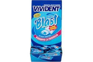 Vivident Fresh Blast, Chewing Gum Ripieno, Senza Zucchero, Gusto Menta, Senza Glutine, Confezione da 200 Gomme da Masticare incartate singolarmente
