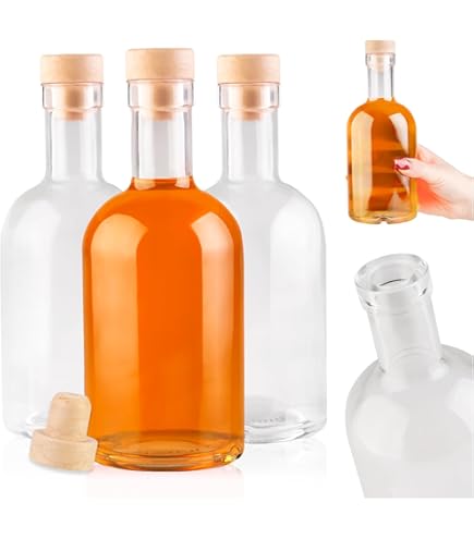 Bottiglie In Vetro Da 1L Con Tappo A Vite - Set Da 12 Per Acqua, Succhi E Liquori (Design Moderno)