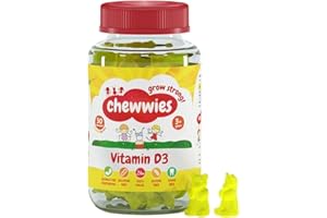 CHEWWIES GROW STRONG Vitamin D - Chewable Gummies- Vegetarian, Vegan, Halal, Sugar Free & Gluten Free, Non-GMO - for Adults and Children to Support Healthy Growth and Development by Chewwies Vitamins