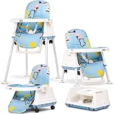 Golden Bee Deluxe 4-in-1 Convertible High Chair for Baby/Baby Feeding Chair for 0 to 3 Year Baby, Foldable High Chair with Wh