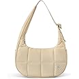WESTBRONCO Small Puffer Crescent Shoulder Bag for Women, Nylon Quilted Shoulder Purses, Puffy Handbags with Adjustable Strap