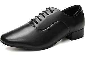 YKXLM Zapatos Profesionales de Baile Latino para Hombre Zapatos de Baile Jazz Tango Waltz Performance Shoes Tacon 2.5 CM