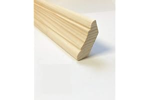 1M / 39.37 inch Pine Scotia Decorative Trim Moulding Beading Wooden Timber Edging TMW Profiles (Milled 25x25mm)