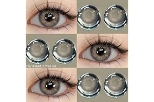 ELECTRONICFIX Lentilles couleur discrètes d'aspect yeux naturel et sans correction - Lentilles de couleur (OMG Gray, 14,5, 0, Dioptres)