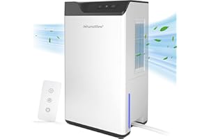 Deumidificatore,Kitette,Doppio Semiconduttore,Telecomando,Serbatoio Dell'acqua 2L Tubo Scarico1.5m,Sbrinamento Automatico,750ml/giorno Deumidificatore Casa Muffa,Deumidificatore Ambienti,Armadio,Bagno