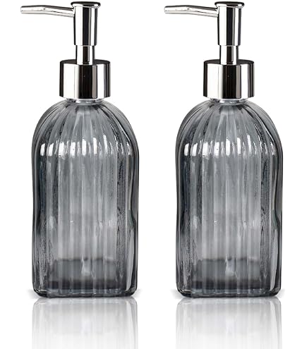 Dispenser di sapone per bagno con pompa (2 pezzi, 300 ml, nero) | Leroy