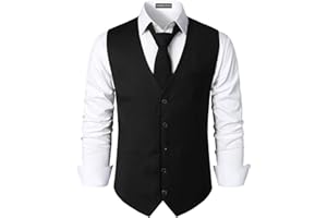 PARKLEES Gilet da uomo hipster urbano design business formale slim fit abito smoking gilet