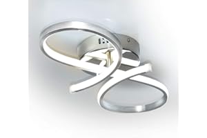 ‎LEWIMA LED Design Deckenleuchte Deckenlampe Wand Lampe Klein Leuchte Silber 50x24cm 28W Neutral Weiß Lewima OCTA