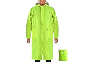 ANYOO Unisex Waterproof Lightweight Raincoat Long Hooded Rain Poncho with Pockets for Backpacking Hiking Camping Outdoors,One Size