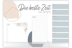 ‎PRIMUS-PRINT.DE Primus Print - Modern Beige Schreibtischunterlage - DIN A2 Format - 25 Blatt - Schreibtischunterlage aus Papier inkl Wochenübersicht (Modern Beige - Mit Fußleiste)