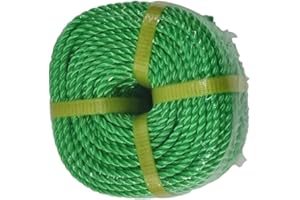 GENERIC Durable Polypropylene Poly Ropes, Vibrant Colors, Weather-Resistant, Versatile for Camping, Boating, Home & DIY Use - 6mm x 50m (Green)