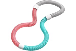 JISADER Hula Hoop Suave con Peso, Aro de Fitness Plegable, Hula Hoop de Resorte para Fitness, Pérdida de Peso y Ejercicio en Adultos, Ajustarse a la Cintura, Quema Calorías, Múltiples Entrenamientos