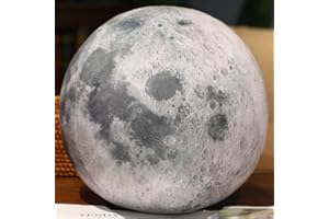 OUKEYI 10.6Inch Super Cute Sun Plush Soft Pillow, Soft and realistic Earth, Moon, Sun, stuffed plush toy for learning science, astronomy, space, blue planet, toy (Moon)