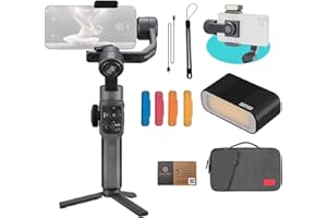 Zhiyun Smooth 5 Combo Gimbal Stabilizer für iPhone 13 Pro Max Tragetasche & LED-Licht & Stativ Professioneller 3-Achsen-Hand-Gimbal-Stabilisator