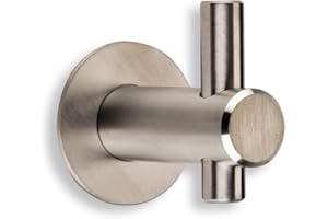 Exklusiver SO-TECH® Garderobenhaken "Cora" Größe 2 echt Edelstahl Kleiderhaken Mantelhaken Wandhaken