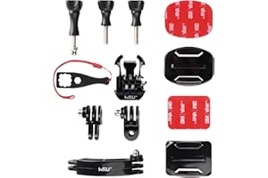 HSU Soporte de Casco para GoPro, Extensión para Hero 13/12/11/10/9/8/7/6/5/4/3, Adhesivo 3M para Cámara de acción