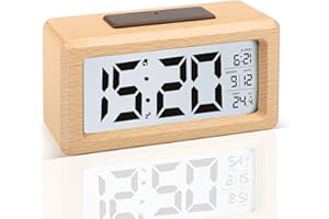 JOPHEK Despertador Digital, Reloj Despertador Digital Pilas con Pantalla LCD Grande Retroiluminación Fecha Temperatura Reloj Mesita de Noche para Dormitorio Hogar Oficina (3 Pilas AAA no Incluidas)