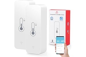 Hygromètres WiFi pour la Maison Intérieur et Extérieur, Thermomètre Hygromètre avec Contrôle par Application Tuya Smart Life Moniteur de Température et D'humidité avec Alexa Google Home (2)