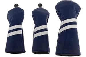 Amuzocity Juego de 3 Fundas Protectoras para Palo de Golf en Madera, Driver y Madera - Azul Real