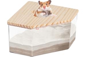 ZWXQE Caja de excavación de jerbos | Caja de ducha pequeña para mascotas | Contenedor de inodoro para hámster | Caja grande de arena para hámster, baño de hámster, caja de inodoro para jerbo, sala de