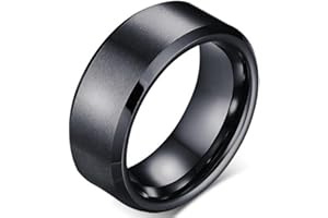 Jude Jewelers 8mm Matte Black Tungsten Carbide Classical Simple Plain Wedding Band Ring