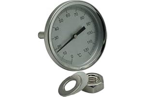 ALCOFERMBREW Thermomètre pour Alambic De 1/2" - 0°C à 120 °C Pour Condenseur, Fumeur