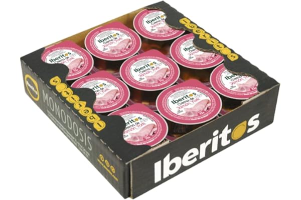 Iberitos - Crema Untable de Jamón de York - Ideal para Untar Tostadas, Pan y Crackers - Ingredientes Selectos - Sin Gluten - Producto Fabricado en España - 18 Monodosis de 23 Gramos