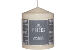 Price's Candles - Altar Candle - 100mm x 80mm - Unscented - Up To 50 Hour Burn Time - Smokeless & Dripless
