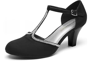 DREAM PAIRS Women's Mary Jane Pumps Close Toe Dress Heels Comfortable Dress Court Shoes for Women SDPU26001W