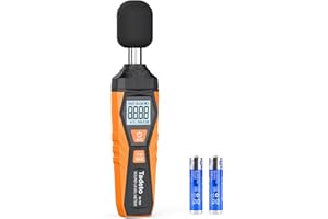 Sonometro Tadeto Medidor Decibelios Portátil Sonometro 30dB a 130dB con Pantalla LCD A/C Ponderado Para Fábricas en Casa (naranja)