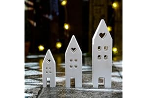 ‎SENSONG 3 Stück Silikonformen Gießformen Häuser, Silikonform Haus mit Herz Fenster, Kerzenform Seifenform, Epoxidharz Formen Haus Silikonform für Sojawachs Kerzen DIY Kerzen Seife Gips Handwerk