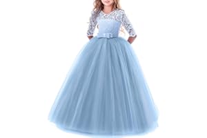 IBTOM CASTLE Vestito Elegante da Ragazza Festa Cerimonia Matrimonio Damigella Donna Sposa Prima Comunione Battesimo Carnevale Cocktail Ballerina Prom Abiti Lunghi per Bambini Bambina Fiore Ragazze Vestito Costume