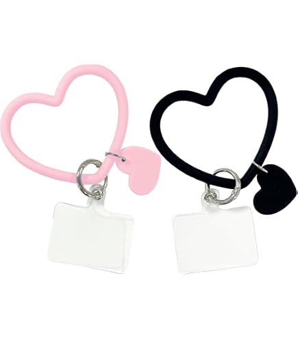 Set Da 4 Laccetti In Silicone A Forma Di Cuore Per Smartphone | Universali, Non Bloccano La Ricarica, Colori Assortiti