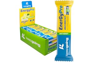 Keepgoing - Barritas Energéticas Naturales EnergyPro de Limón 24 uds x 40g | Textura Gominola para Ciclismo y Running | Barritas Energéticas de Pulpa de Fruta con 40mg Cafeína |Alto Aporte Energético