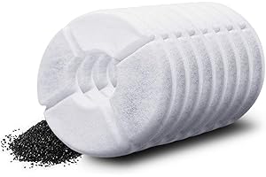 PETYOUNG 8 PCS Replacement Filters Compatible with Pet Flower Fountain for Dogs and Cats 1.6L, Activated Carbon Filters Keeping Water Clear and Tasty