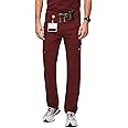 FIGS Cairo Cargo Scrub Pants for Men – Relaxed Fit, Super Soft Stretch, Anti-Wrinkle Medical Scrub Pants, Burgundy, X-Small Tall