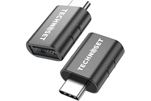 TECHNOSET [2 Pezzi Adattatore USB a Tipo C 3.0 OTG Maschio a Femmina, Adattatore USB Type C, USB C to USB per iPhone 16 Plus PRO Max, MacBook Air iPad Redmi Galaxy S24 S23 S8 S9 MacBook Pro 2021