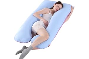 ‎SHANNA Körperkissen für Erwachsene Stillkissen Lagerungkissen und Komfortkissen Erwachsene Schwangerschaftskissen U Form, Seitenschläferkissen mit Bezug U Kissen Baumwolle, 70 * 130CM
