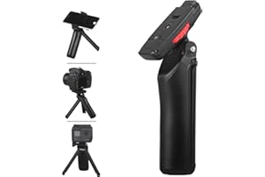 LENSGO L311 - Mini treppiede, portatile da tavolo, con supporto per treppiede, con vite da 1/4", clip universale per telefono cellulare, supporto GoPro per smartphone Android, iPhone, Canon Nikon DSLR