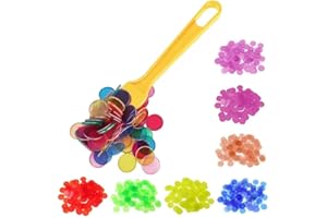 MOLZINY Gelb Magnetische StäBe Und Bingo Chips Set 100 Metall Ringed Discs Wissenschaft STEM Kit Bingo Chips ZäHlchips Marker Tokens Für Mathe Homeschool-Zubehör Mathe-Zähler