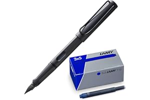 Lamy Zestaw składający się z 1 x pióra wieczne safari w kolorze umbra M i 1 x T10 zestaw 3 wkładów atramentowych w oryginalnym kartonie – kolor tuszu niebieski