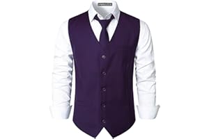PARKLEES Gilet de smoking pour homme, style hipster, style urbain, affaires, formel, coupe ajustée