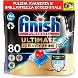 Finish Ultimate Infinity Shine Pastiglie Lavastoviglie Regular, 80 Capsule, con Scudo Protettivo contro lo Sporco e i Residui