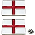 Lesonwo Pack of 2 England Flag Pin Badges, St. George's Flag Lapel pins, Metal Brooch Pin