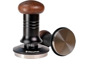 MiiCoffee Pressino per caffè espresso, 58,5 mm, livella per portafiltro da 58 mm, profondità regolabile, base piatta in acciaio inox